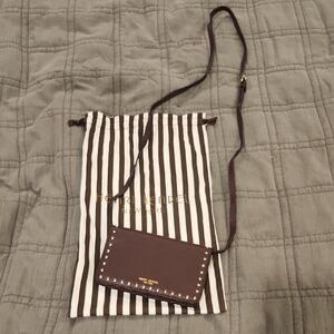 Henri Bendel Dark Eggplant Colored Crossbody Phone & Card Case with Studs, New!